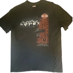 HARLEY DAVIDSON Black Short Sleeved Tee-Shirt Paducah KY Ride Hard or Stay Home